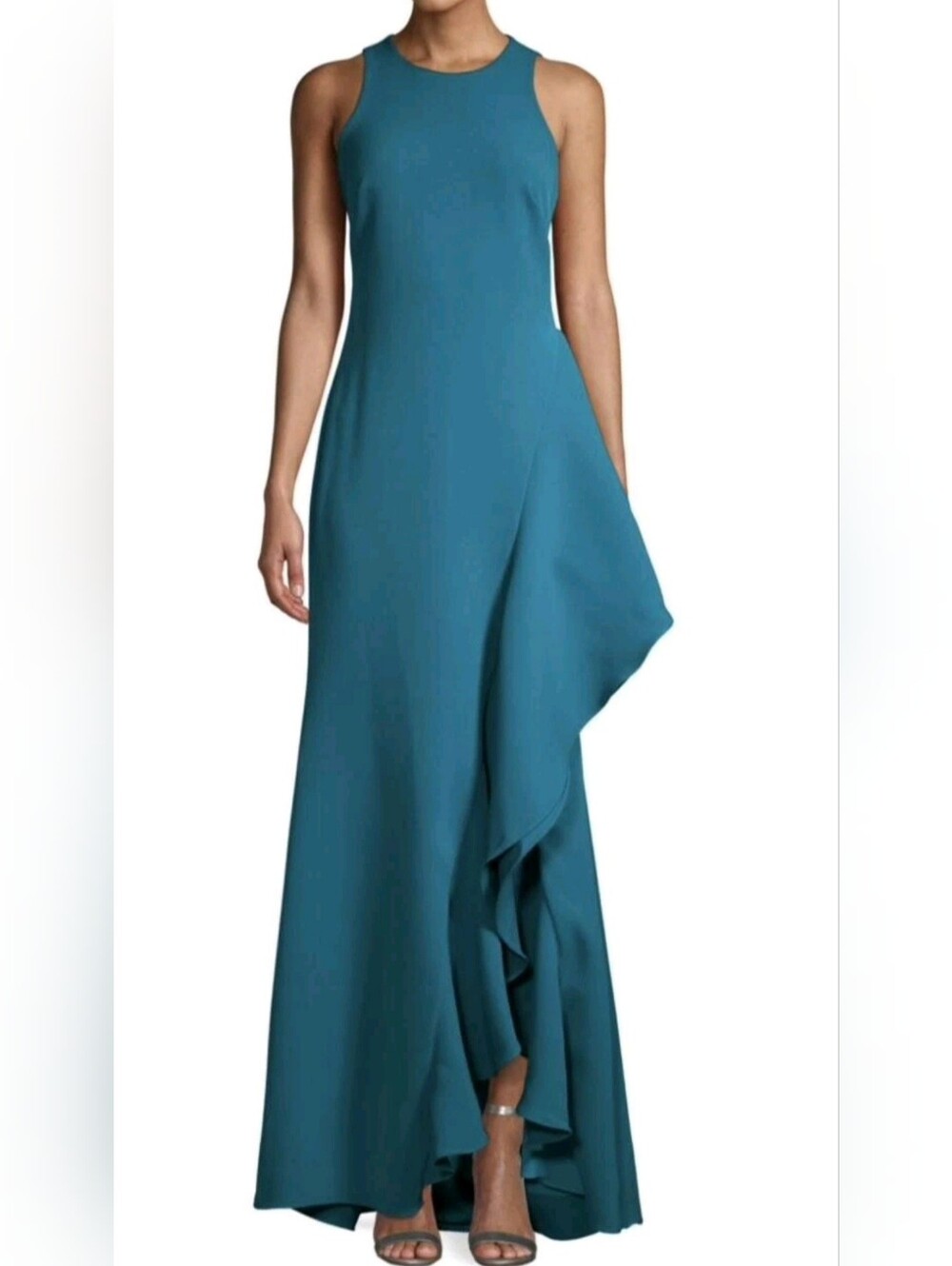 Bagdley Mischka Racerback High-Low Gown Wedding Party Guest Dress Women's SZ 12